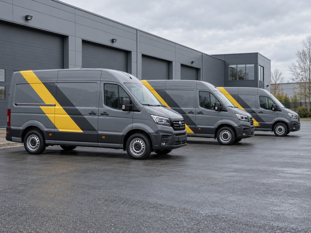 Illustrative fleet with coordinated vehicle graphics